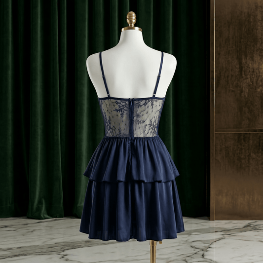 Lace Ruffle Babydoll Nightdress - Romantic Glam - Arosha