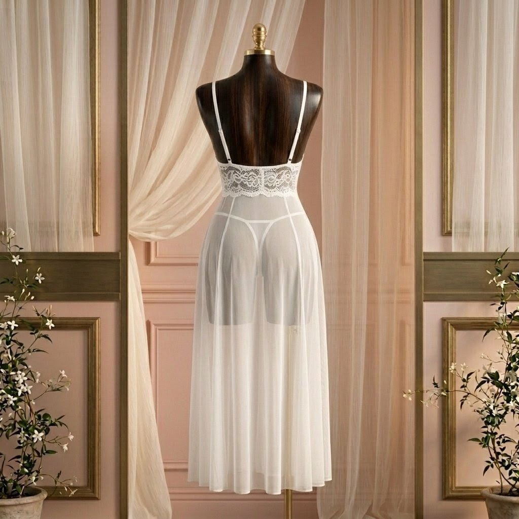 Lace Slit Nighty - Date Night Magic - Arosha