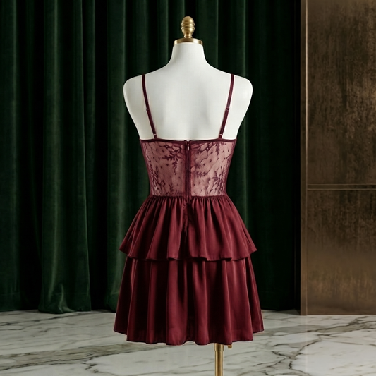 Lace Ruffle Babydoll Nightdress - Romantic Glam
