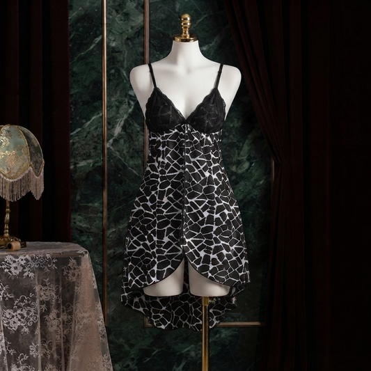 Animal Lace Nighty - Flowy Front Open Look