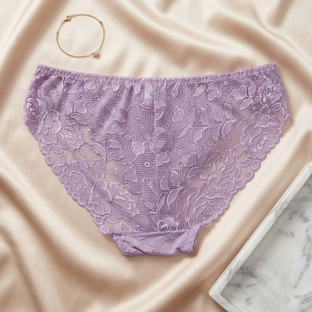 Heart - Embellished Jacquard Padded Lingerie Set - Arosha