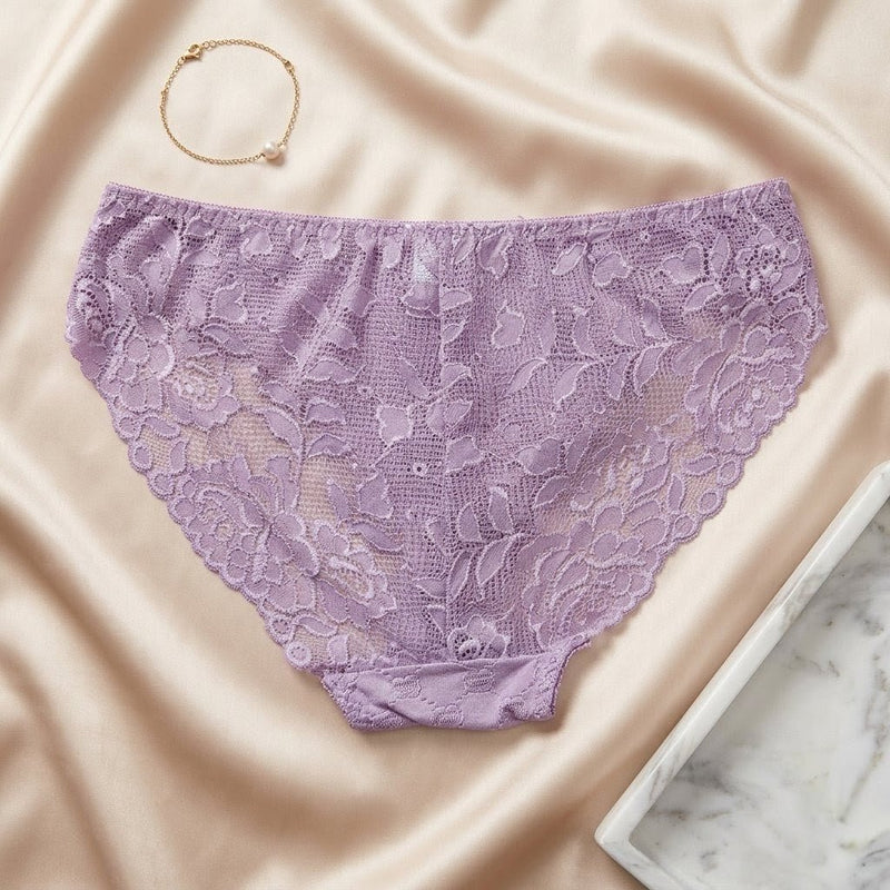 Heart - Embellished Jacquard Padded Lingerie Set - Arosha