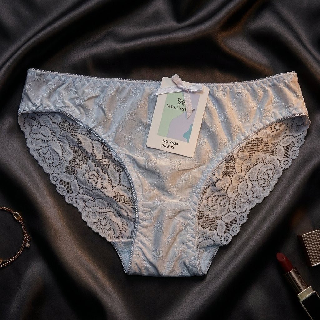 Heart - Embellished Jacquard Padded Lingerie Set - Arosha
