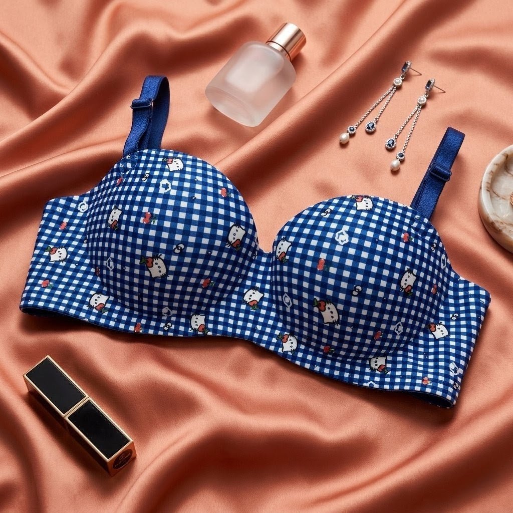 Kitty Charm Padded Bra – Seamless Comfort - Arosha