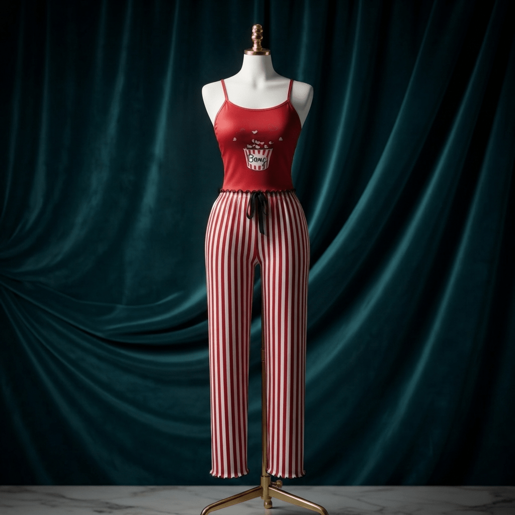 Popcorn Cami Pajama Set - Fun Lounge - Arosha