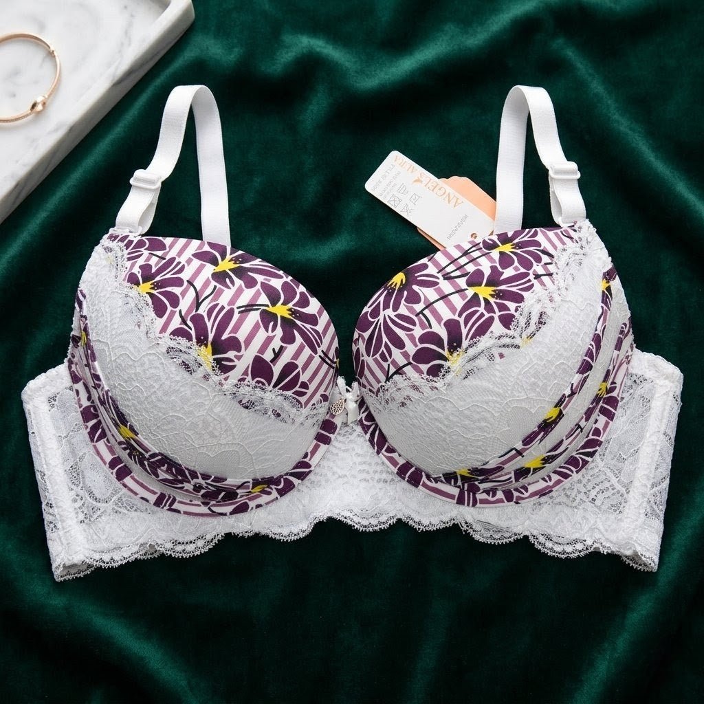 Radiant Floral Lace Signature Underwire Bra and Thong Lingerie Set - Arosha