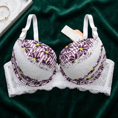 Radiant Floral Lace Signature Underwire Bra and Thong Lingerie Set - Arosha