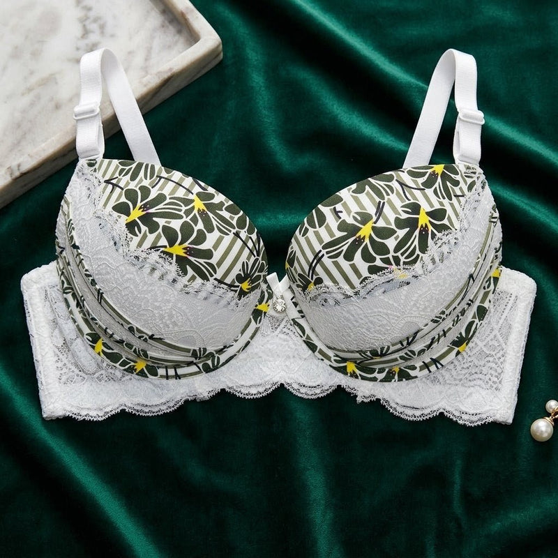 Radiant Floral Lace Signature Underwire Bra and Thong Lingerie Set - Arosha
