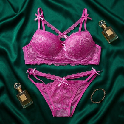 Radiant Lace Signature Push - Up Lingerie Set - Arosha