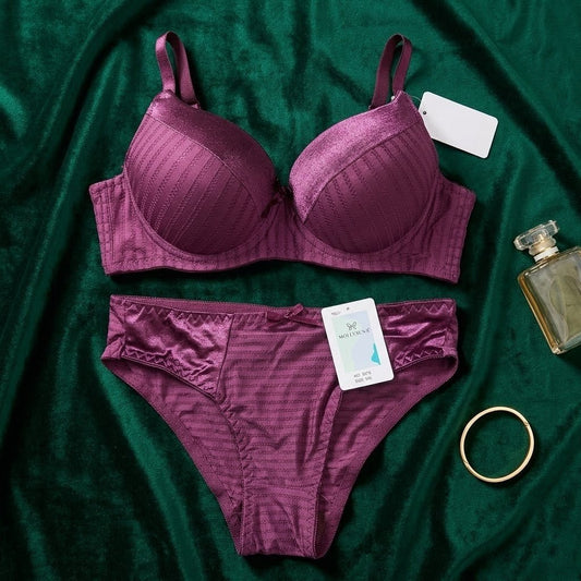 Radiant Stripe Luxe Padded Lingerie Set - Arosha