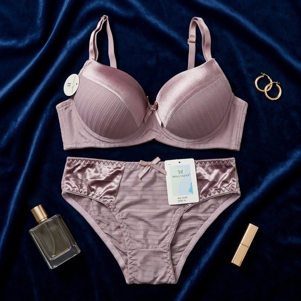 Radiant Stripe Luxe Padded Lingerie Set - Arosha