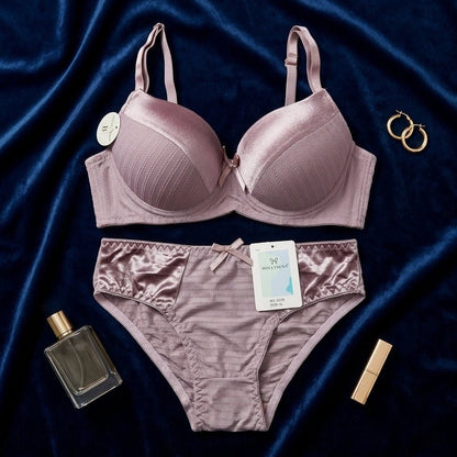 Radiant Stripe Luxe Padded Lingerie Set - Arosha