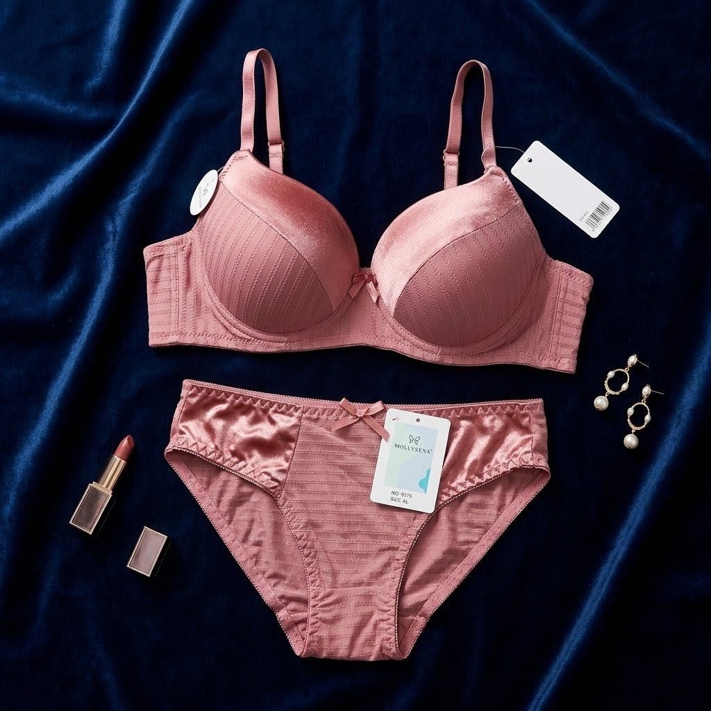 Radiant Stripe Luxe Padded Lingerie Set - Arosha