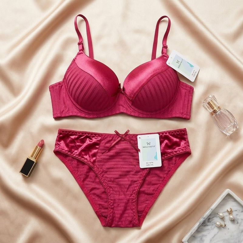 Radiant Stripe Luxe Padded Lingerie Set - Arosha