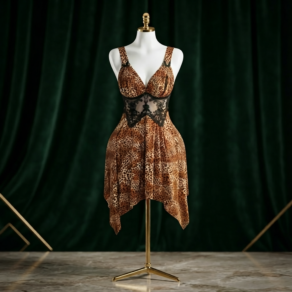 Leopard Lace Nighty - Soft Flare Look