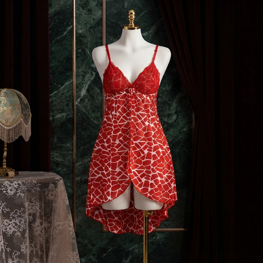 Animal Lace Nighty - Flowy Front Open Look