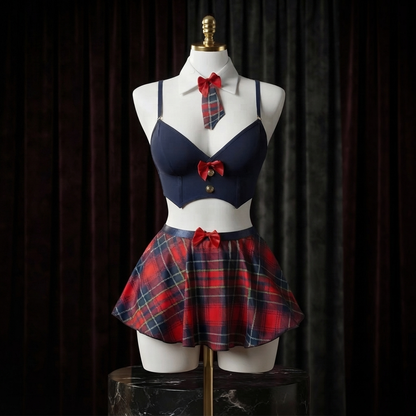 School Girl Plaid Skirt Set - Cute Roleplay