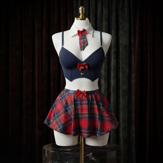 School Girl Plaid Skirt Set - Cute Roleplay