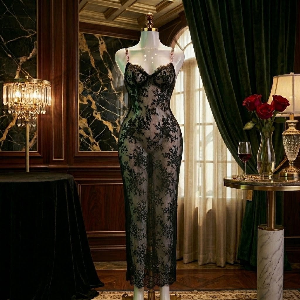 Midnight Signature Floral Lace Chemise
