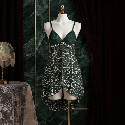 Animal Lace Nighty - Flowy Front Open Look
