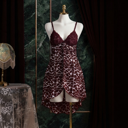 Animal Lace Nighty - Flowy Front Open Look