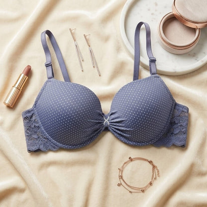 Rubis Polka Charm Balconette Bra Panty Set - Arosha