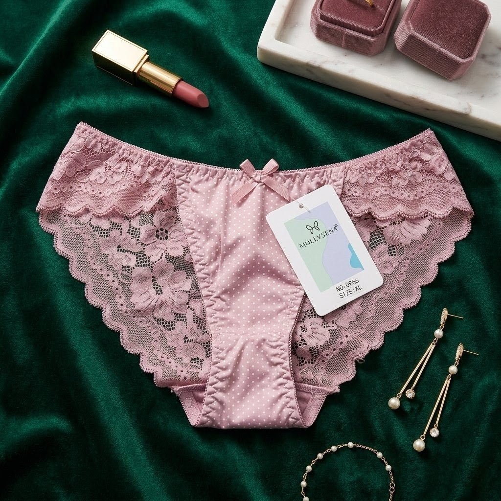 Rubis Polka Charm Balconette Bra Panty Set - Arosha
