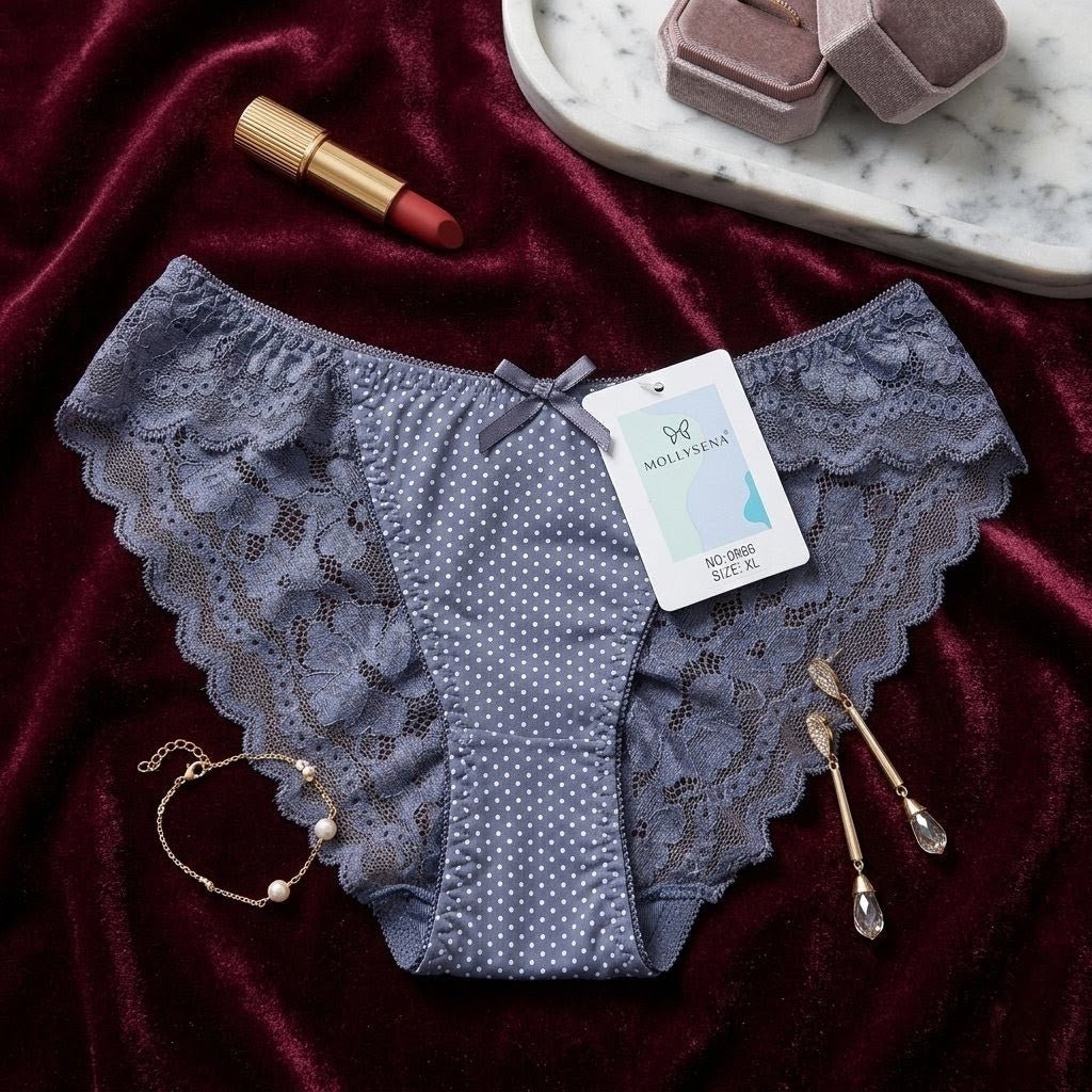 Rubis Polka Charm Balconette Bra Panty Set - Arosha
