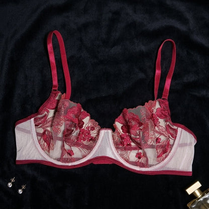 Signature Flora Embroidered Mesh Lingerie Set - Arosha